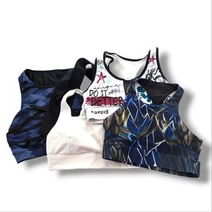4 medium sports bras/yoga tops